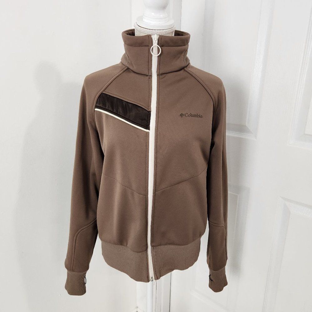 Columbia Jacket Womens Extra Large Brown Interchange Vintage Thumb Holes Running